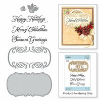 Spellbinders - A Charming Christmas Collection - Die and Cling Mounted Rubber Stamps - Christmas Stamp