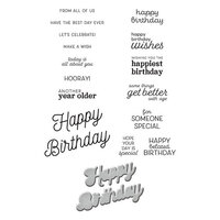 Spellbinders - The Cardmaker III Collection - Die and Clear Photopolymer Stamps - Many Birthdays