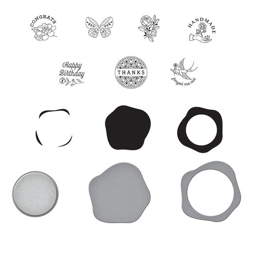 Spellbinders - Sealed Collection - Etched Dies And Clear Photopolymer Stamps - Faux Wax Seals
