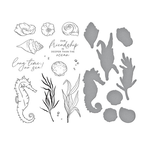 Spellbinders - Etched Dies and Clear Photopolymer Stamps - Seahorse Garden