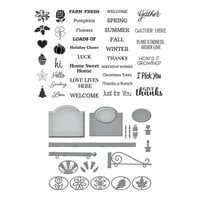 Spellbinders - Country Roads Collection - Etched Dies and Clear Photopolymer Stamps - Welcome Sign and Sentiments