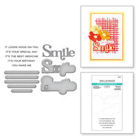 Spellbinders - Lisa Horton - Spotlight Frames and Florals - Clear Photopolymer Stamps and Dies - You Make Me Smile Sentiments