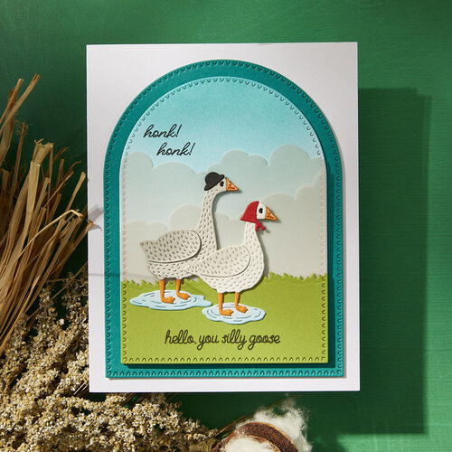 Spellbinders - On The Farm Collection - Stamp and Die Set - Honk Honk