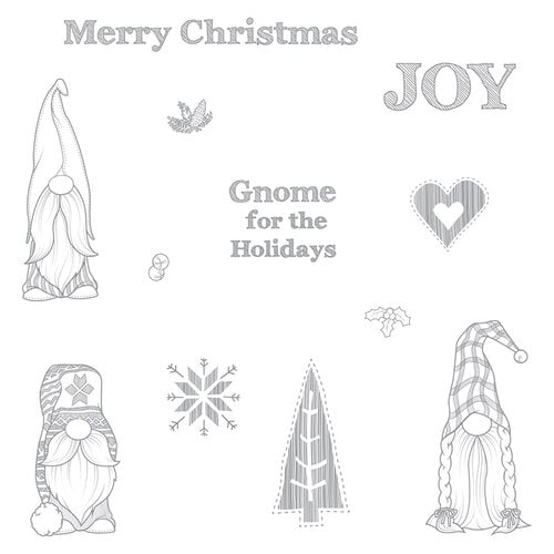 Fun Stampers Journey - Christmas - Cling Rubber Stamps - Gnome for the Holidays