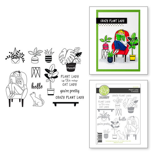Fun Stampers Journey - Take Time For You Collection - Clear Photopolymer Stamps - Plant Lady