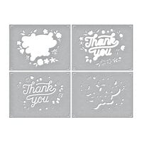 Spellbinders - Layered Stencils Collection - Stencils - Layered Floral Thank You