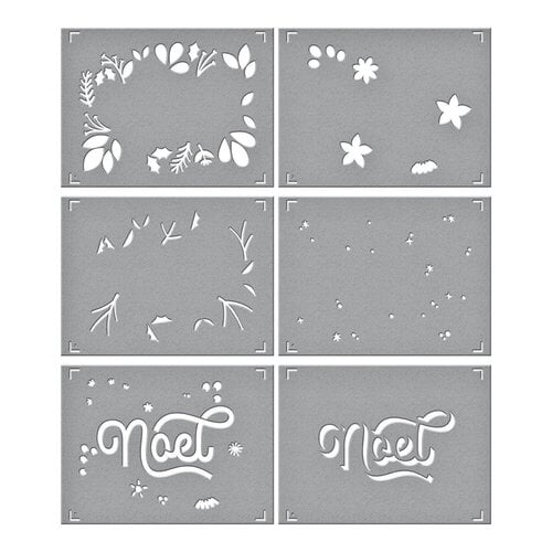 Spellbinders - Layered Christmas Stencils Collection - Stencils - Layered Noel Foliage