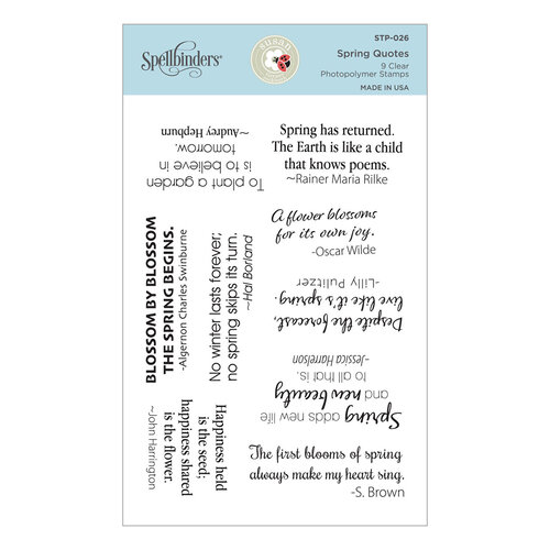 Spellbinders - Susan's Spring Flora Collection - Clear Photopolymer Stamps - Spring Quotes