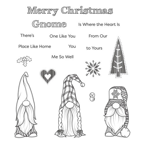 Spellbinders - Be Merry Collection - Christmas - Clear Photopolymer Stamps - Holiday Gnomes