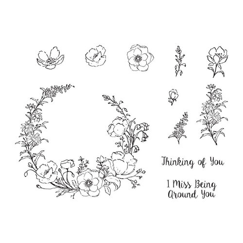 Spellbinders - Into The Wilderness Collection - Clear Photopolymer Stamps - Being Around You Wreath
