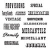 Spellbinders - Flea Market Finds Collection - Clear Photopolymer Stamps - Miscellany Words