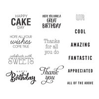 Spellbinders - The Birthday Celebrations Collection - Clear Photopolymer Stamps - Complimentary Slider Greetings