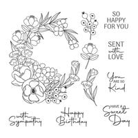Spellbinders - Four Petal Collection - Clear Photopolymer Stamps - Sweet Day Flowers