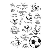 Stampendous - Hugs Collection - Clear Photopolymer Stamps - Puppy Hugs Faces and Sentiments