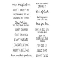 Spellbinders - Gnome Drive Collection - Clear Photopolymer Stamp - Gnome Drive Sentiments