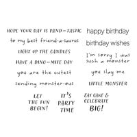 Spellbinders - Monster Birthday Collection - Clear Photopolymer Stamps - Sentiments