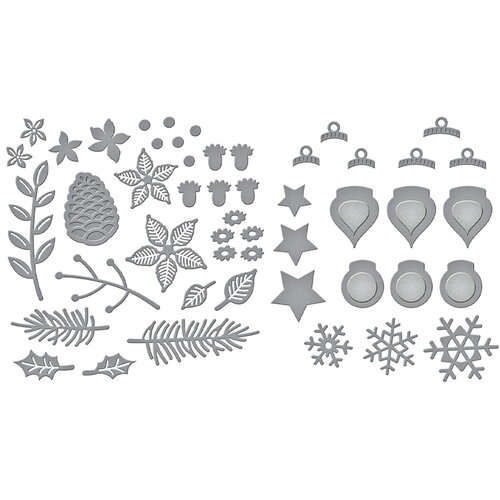 Spellbinders - Etched Dies - Holiday Decorations and Christmas Blooms Bundle
