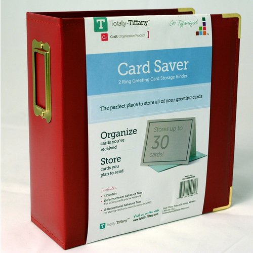 Totally Tiffany - Card Saver 2 Ring Greeting Card Storage Binder - Red