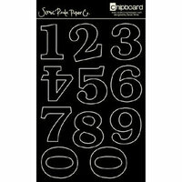Scenic Route Paper - Chipboard Stencils - Black Numbers, CLEARANCE
