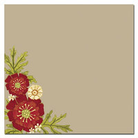 Scenic Route Paper - Sonoma Collection - 12 x 12 Kraft Paper - Red Bouquet, CLEARANCE