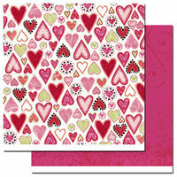 Scenic Route Paper - Loveland Collection - Valentine's Day - 12x12 Double Sided Paper - Loveland Garnet Street, CLEARANCE