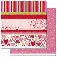 Scenic Route Paper - Loveland Collection - Valentine's Day - 12x12 Double Sided Paper - Loveland Scrap Strip, CLEARANCE