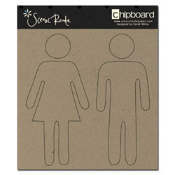 Scenic Route Paper - Chipboard Shapes - Plain Man and Woman