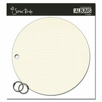 Scenic Route Paper - Chipboard Album - 7 Inch Circle - Worn Grid, CLEARANCE