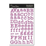 Scenic Route Paper - Alphabet Stickers - Quincy - Fuchsia, CLEARANCE