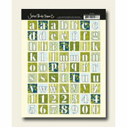 Scenic Route Paper - Alphabet Stickers Square - Rockland - Blue Green, CLEARANCE