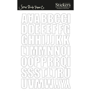 Scenic Route Paper - Stickers - Berkely Alphabet - White, CLEARANCE