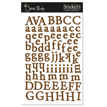 Scenic Route Paper - Cardstock Alphabet Stickers - Happy Valley - Chestnut, CLEARANCE
