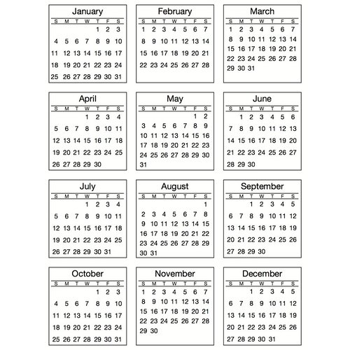 SRM Press Inc. - Stickers - Mini Calendar - Standard - 2015