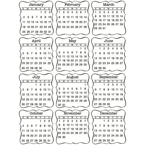 SRM Press Inc. - Stickers - Mini Calendar - Decorative - 2015