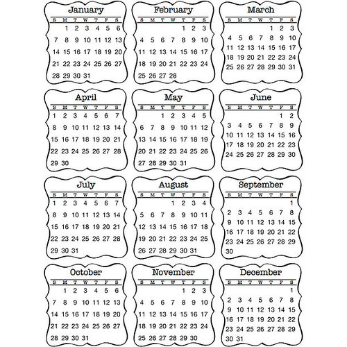 SRM Press - Stickers - Mini Calendar - Decorative - 2018