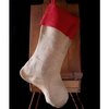 SRM Press - Burlap Stocking - Natural with Red Trim