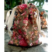 SRM Press - Floral Fabric Bags - Olive and Pink