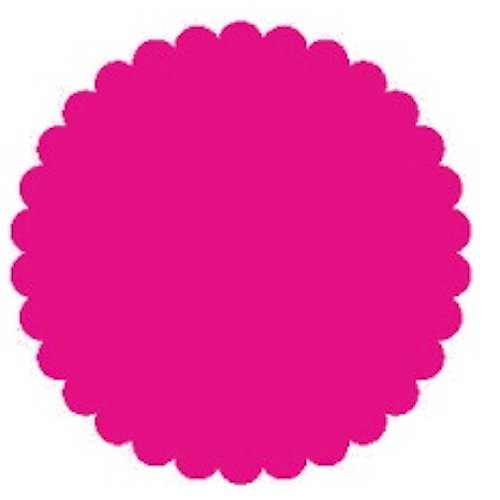 SRM Press Inc. - Punched Pieces - Medium Scalloped Circle - Hot Pink