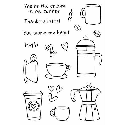 SRM Press - Jane's Doodles Stamp - Coffee Time