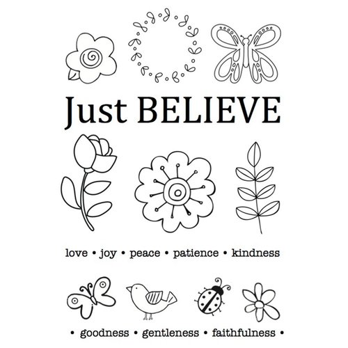 SRM Press - Faith - Clear Acrylic Stamps - Just Believe