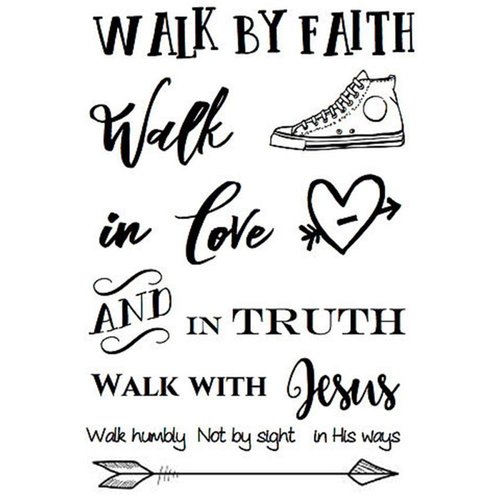 SRM Press - Clear Acrylic Stamps - Walk by Faith