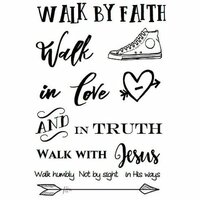 SRM Press - Clear Acrylic Stamps - Walk by Faith