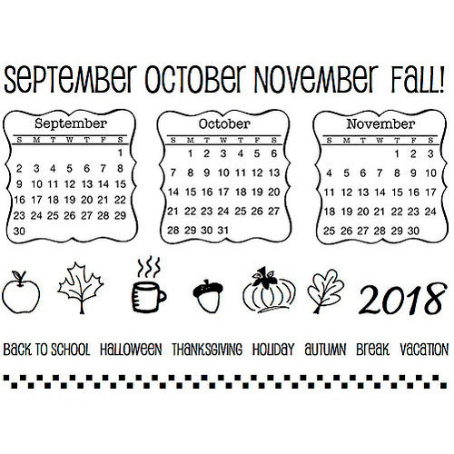 SRM Press - Clear Acrylic Stamps - Fall Plans - 2018