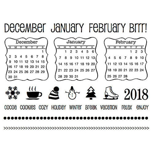SRM Press - Clear Acrylic Stamps - Winter Plans - 2018