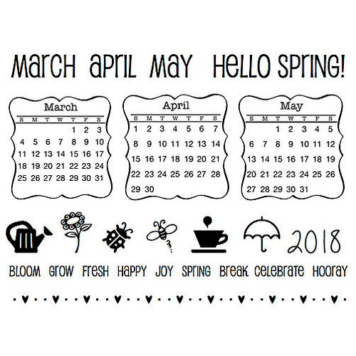 SRM Press - Clear Acrylic Stamps - Spring Plans - 2018