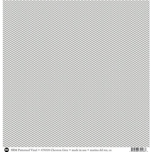 SRM Press - 12 x 12 Patterned Vinyl - Matte - Chevron - Grey