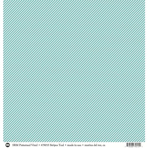 SRM Press - 12 x 12 Patterned Vinyl - Matte - Stripes - Turquoise