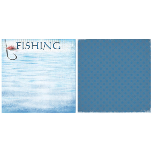 Scrappin Sports and More - Game Day Collection - 12 x 12 Double Sided Paper - Fishing