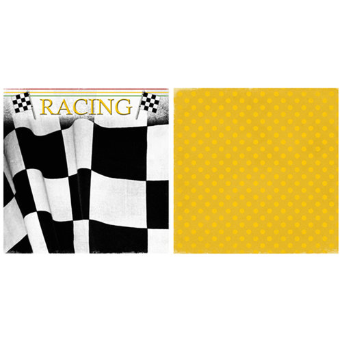Scrappin Sports and More - Game Day Collection - 12 x 12 Double Sided Paper - Racing