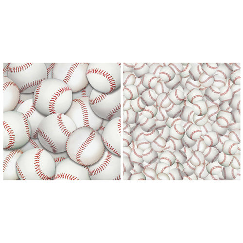 Scrappin Sports and More - Name of the Game Collection - 12 x 12 Double Sided Paper - Baseball